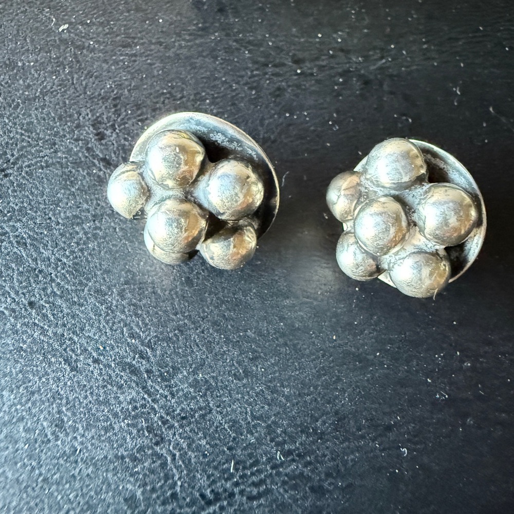 Mexican Silver Cluster Earrings